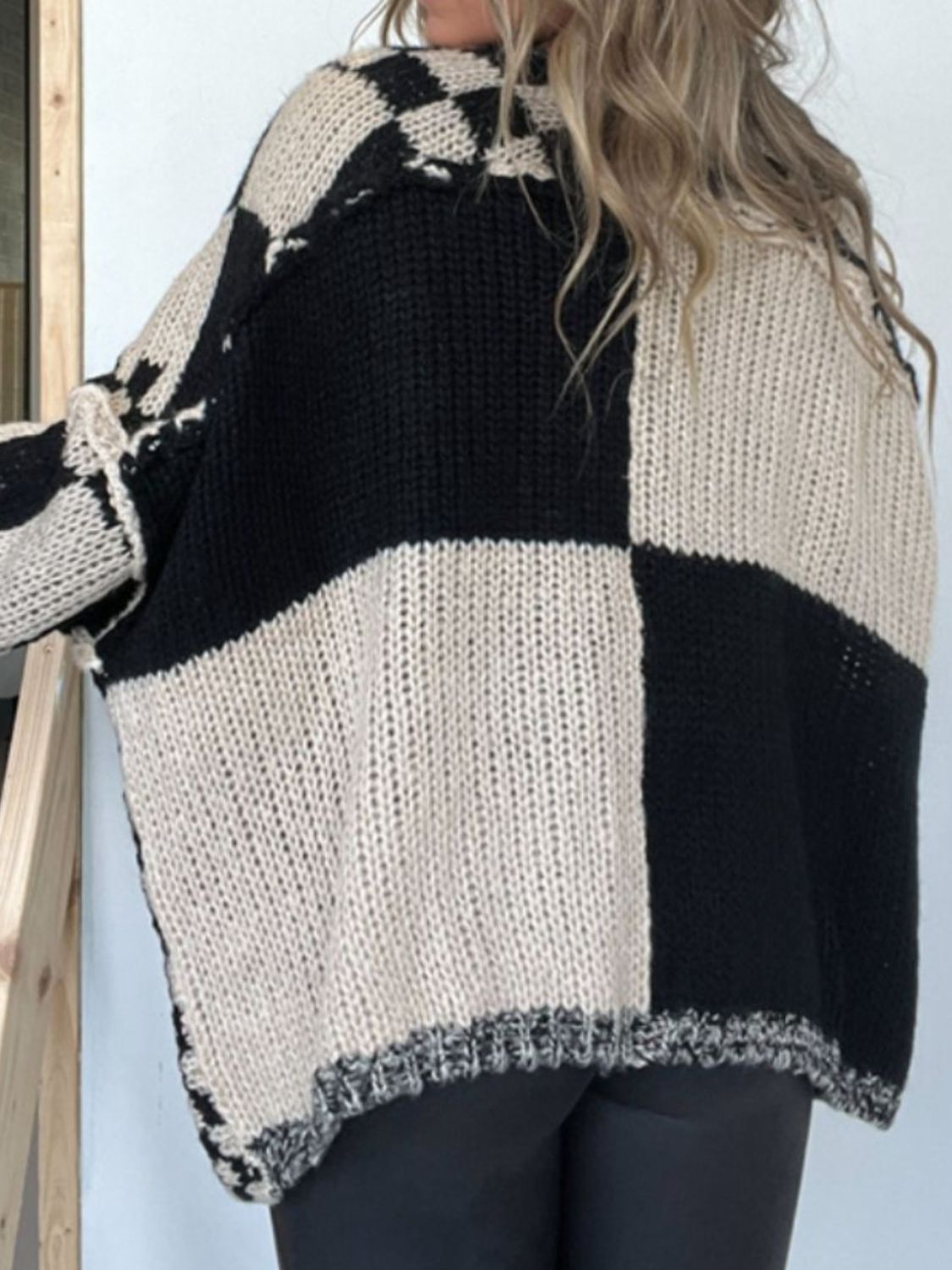 Plaid Long Sleeve Cardigan with Open Front