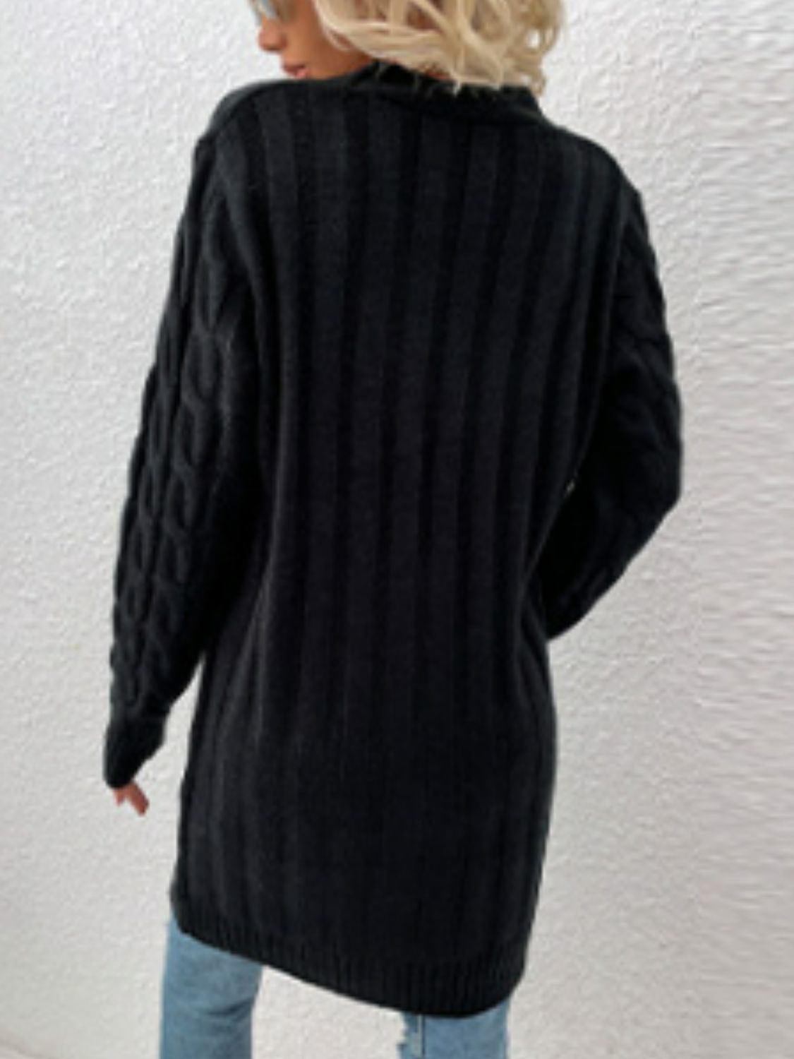 Cozy Cable Knit Cardigan with Button Closure and Pockets