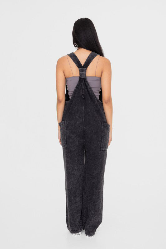 Vintage-Inspired V Neck Overalls with Pockets